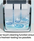 Self-cleaning component of Dual Size Countertop Ice Maker For Home And Office, Fast 9 Ice Cubes In 7 Minutes, Large Or Small Bullet Ice, 22 Lbs Per Day
