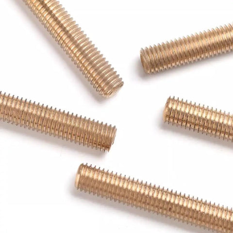 Brass M5x50mm Stud Bolt Kit Full Threaded Rods shown with C38000 CuZn40Pb2 material for metalworking and construction.