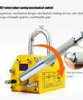 Heavy Duty Magnetic Lifter Featuring Rock Solid 1320lb Pull Strength With A Smooth Rotating Grip For No Sweat Steel Plate Handling During Tough Industrial Metal Crane Hoist Projects with ergonomic mechanical switch.