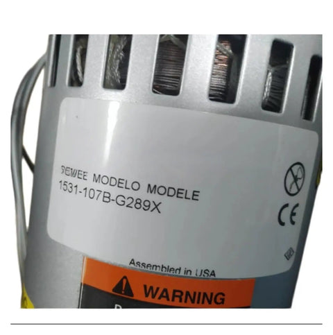 Factory Fresh High Vacuum Pump Replacement Compatible With 1531 107B G289X label and warning on motor assembly.