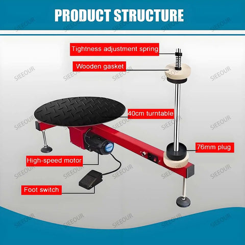 Heavy Duty Wrap Around Stretch Film Wrapper For Pallets, Dual Mode Semi Auto Turntable Dispenser, 15.7 Inch Table structure