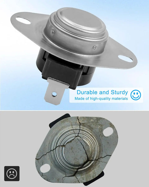 Built Tough Furnace Limit Switch Thermostat With Manual Reset, Fits Intertherm Nordyne Miller Gibson Tappan Frigidaire Furnaces