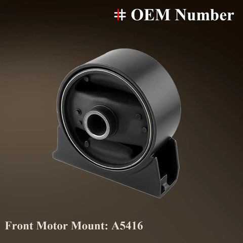Street Proven Four Piece Engine And Transmission Mount Kit For Mitsubishi Lancer And Outlander Sport Front motor mount A5416 with durable rubber construction.
