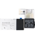 Pneumatic Solenoid Valve 4V210-06 DC24V Five Way Two Position Internally Piloted Air Control Valve side view with labels