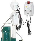 Hella Reliable 0.5 Hp Oil Guard Sump Elevator Float Monitor With Dual Alarms And Solid Nema 4X Enclosure, featuring pump and sensors.