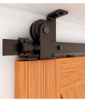 Heavy Duty Barn Door Hardware Kit For Indoor Sliding Doors With Ceiling Rail System And T Shape Rollers 12 Ft Track Carbon Steel Hangers