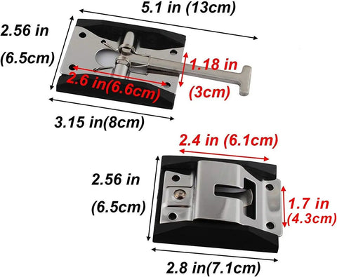 Stainless Steel RV Door Holder With T Style Catch For Entry Door Five Point One Inch Rugged No Sway Heavy Duty Exterior Locking Hook And Keeper