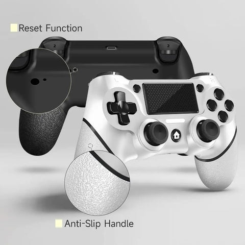 Two Pack Wireless PS4 Controllers Set For PS4 Pro Slim And PC With Non Slip Grips On Both Sides And USB C Cable Included Ergonomic Design For Comfort And Precise Control Black And White