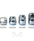 Solid Acorn Ball Base Lug Nuts Compatible With Honda Accord And Crv Plus Acura M12x1.50 Thread 35mm Hex Size 19mm For Reliable Rims Security, chrome lug nuts shown front view