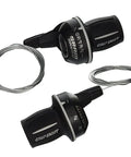 MRX Comp 8 Speed Rear And Friction Front Shifter Set With Stationary Grips Microfriction Technology showing black shifters and cables