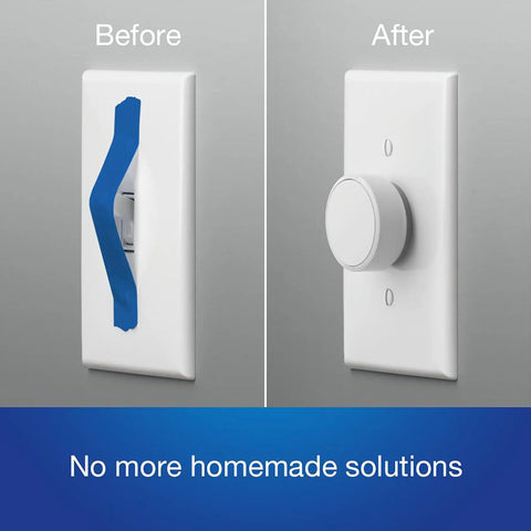 Aurora Smart Dimmer Switch For Philips Hue Bulbs Keeps Hue In Ready Mode With No App Required, comparison image showing before and after installation.