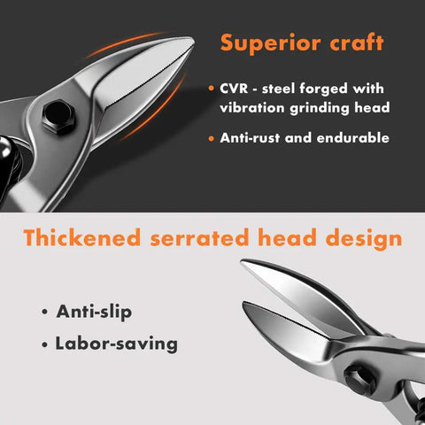 Heavy Duty Aviation Snips Smash Through Thick Metal And Piping Like Nuts In July With Rock Solid CRV Steel Blades And No Sweat All Day Comfort Grip