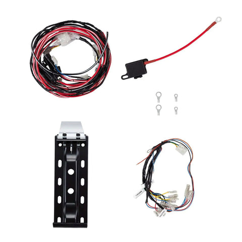 Premium Twin Motor 12V Brushless Air Compressor wiring harness and mounting bracket for offroad truck installation.