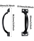 Dimensions of 12 Pack 4 Inch Vintage Barn Door Pulls in Black Metal Screw In Handles for Cabinets and Drawers Heavy Duty Rustic Gate Knobs