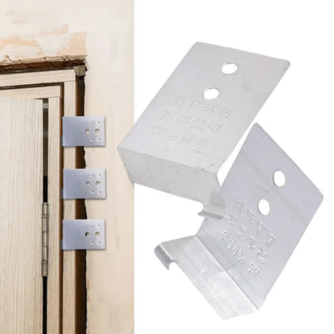 100 Pieces Door Frame Corner Fixer And Installation Bracket Set Stainless Steel For Wood Doors And Frame Mounting Connector Plates
