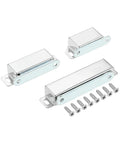 Heavy Duty Magnetic Cabinet Catch Set for Cupboard, Closet and Drawer Doors, Concealed Stainless Steel Latch shown with screws