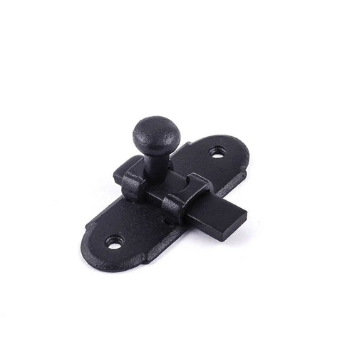 Black Wrought Iron Slide Bolt Latch For Interior Cabinets Ball Tip Design With Mounting Hardware Slick Glide Kitchen Pantry Door Catch Tough As Nails Heavy Duty Cabinet Lock Easy Install Secure Closure