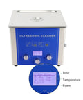 Ultrasonic Cleaner 10L Tank With Heating And Degassing Function Removes Rust Oil Grease And Dirt From Glasses Watches Rings showing LCD display.