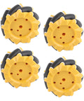 Mecanum wheel set: four yellow 80mm wheels with rubber coating for TT motors