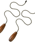 Four Piece Walnut Wood Ceiling Fan Chain Pull Extensions, 13.8 Inch Long Pull Chain Ornaments For Ceiling Lights And Fans