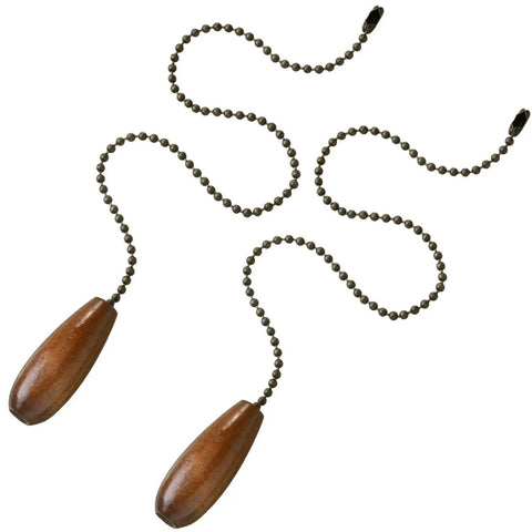 Four Piece Walnut Wood Ceiling Fan Chain Pull Extensions, 13.8 Inch Long Pull Chain Ornaments For Ceiling Lights And Fans