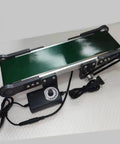 Mini Electric Desktop Conveyor Belt For DIY Projects And Friction Experiments, adjustable 0-116 RPM, green belt, for home lab use