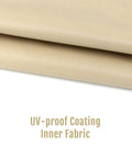 Beige 2/3 Seater Swing Seat Cover Replacement Made From 600D Oxford Waterproof Fabric showing inner UV-proof coating