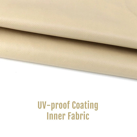 Beige 2/3 Seater Swing Seat Cover Replacement Made From 600D Oxford Waterproof Fabric showing inner UV-proof coating