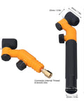 Air Cooled Welding Torch Head With 360 Degree Swivel Neck, One Handed Operation, Rotating Head Replacement shown in orange with black handle.