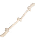 100 Percent Cotton White Rope Tug Toy For Dogs Large 25 Inch 3 Knot Tug Rope Ideal For Interactive Play Tug Of War Chew Sessions