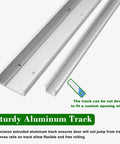 Hidden Sliding Mirrored Barn Door Hardware Kit With Soft Close Floor Guide Trackless Rail System aluminum track