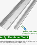 Zero Hassle Concealed Ghost Barn Door Hardware Kit With Smooth Glide Soft Close Mirror Track, featuring sturdy aluminum track for customization.