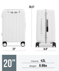 Underseat Carry On Luggage For Kids With Wheels TSA Approved Ride On Suitcase showing dimensions and weight