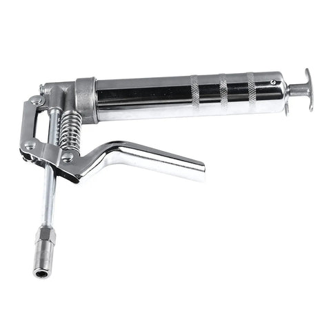 120cc Heavy Duty Handheld Grease Gun For Industrial Equipment, Chrome Plated Metal Build, Large Capacity Lubricant Filling Tool