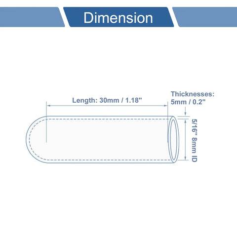 Diagram of 4-Ply Silicone Hose End Cap With Polyester Reinforcement For Coolant And Vacuum Lines, Five Sixteenth Inch Inner Diameter Eight Millimeter