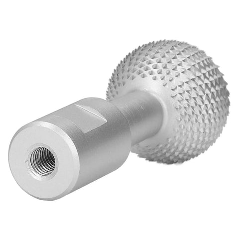 Rugged Spherical Wood Carving Burr Tungsten Carbide Teeth 10 Millimeter Hole Fits 100 Angle Grinder with alloy steel file.