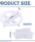 500-Pack Tile Spacers Set 1mm Removable Cross Spacers Corner Separators Reusable Plastic Leveling Clips in white, showing product size.