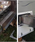 Heavy Duty Three Section Drawer Slides Thickened Steel Full Extension Cabinet Rails Built Tough with sliding gas stove setup.