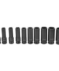 Top Tier 1 Inch Drive Impact Socket Set 10 Piece Pro Kit Chrome Molybdenum Steel Heavy Duty Mechanic Garage Auto Repair Tool Wrench for Tough Jobs, 10-24mm