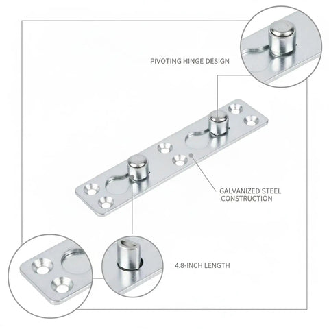 Heavy Duty Galvanized Steel Bed Hinge For Murphy And Folding Beds, showing pivot design and construction details