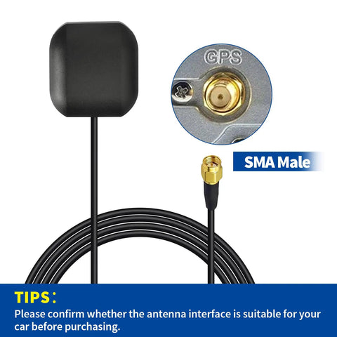 Waterproof Pro Grade GPS Antenna With SMA Male Connector for car stereo and navigation systems, 3 meter cable