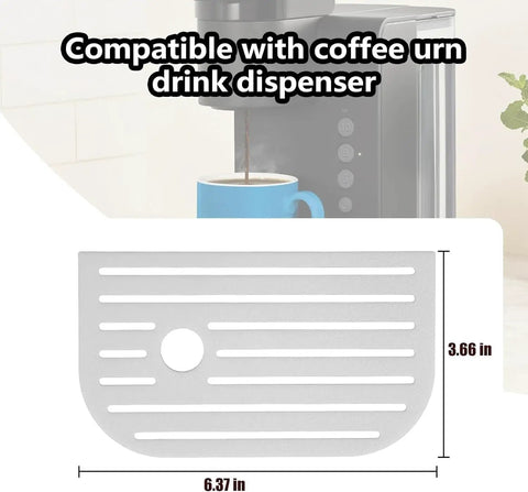 Drip Tray Lid Replacement For K25 And K15 Coffee Makers With Splash-Proof Cover Guard, Spill Shield, shown with dimensions