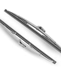 12 Inch Straight Shooter Stainless Steel Bayonet Wiper Blades Set Of Two; two sleek steel blades for classic cars, boats, and convertibles.