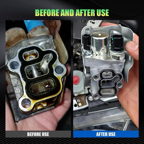VVT VTEC Solenoid Gasket Kit With Valve Cover Gasket Set And Spool Valve Filter Screen Before and After Use Comparison