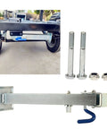 Heavy Duty Boat Trailer Jack With Wheel Tough As Nails Galvanized Telescopic Drop Leg 460 To 680Mm Adjustable Height close-up view with mounting hardware.