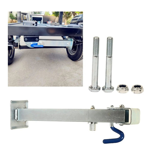 Heavy Duty Boat Trailer Jack With Wheel Tough As Nails Galvanized Telescopic Drop Leg 460 To 680Mm Adjustable Height close-up view with mounting hardware.