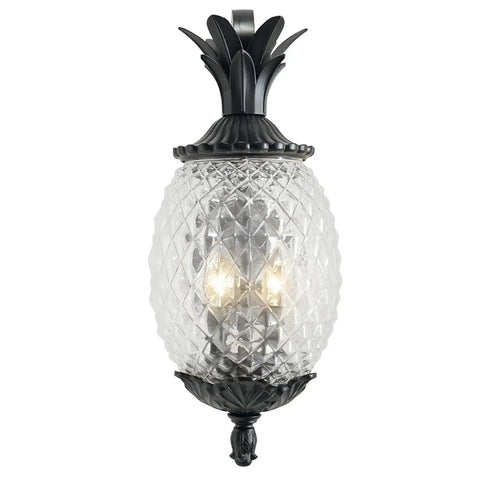 Lanai Collection Two Light Outdoor Wall Mount Lantern Matte Black Wet Location Exterior Fixture