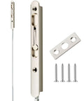 18 Inch Extended Flip Lever Flush Bolt For Double Doors, Heavy Duty Zinc Alloy Built Tough Satin Nickel Finish, Easy Install