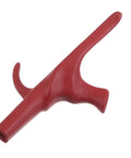 Replacement Fencing Foil Handle With Ergonomic Grip And Stainless Steel Build For Training And Comp, shown in red finish.