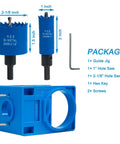 Pro Grade Door Lock Installation Kit With No Sweat Adjustable Guide Jig And Dual Hole Saw Set Plus Hex Key for precise mounting.